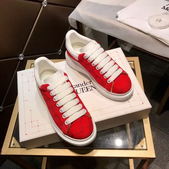 Alexander McQueen Oversized Sneaker Red Jacquard Lifestyle Sneakers 7