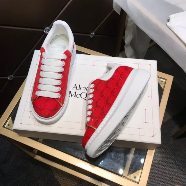 Alexander McQueen Oversized Sneaker Red Jacquard Lifestyle Sneakers 8