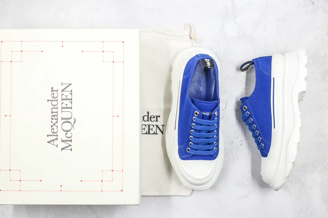 Alexander McQueen حذاء oversized أزرق ملكي أبيض حذاءات lifestyle sneakers 3