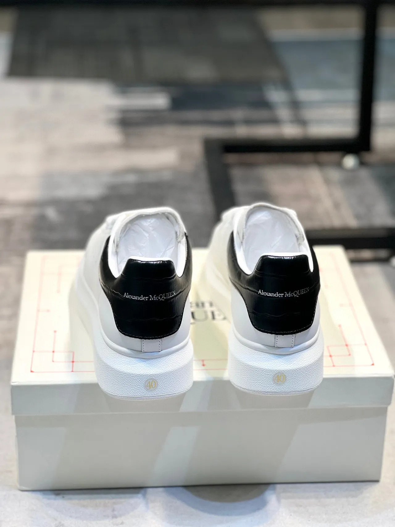 Alexander McQueen Oversized Sneaker White and Black Lifestyle Sneakers 2