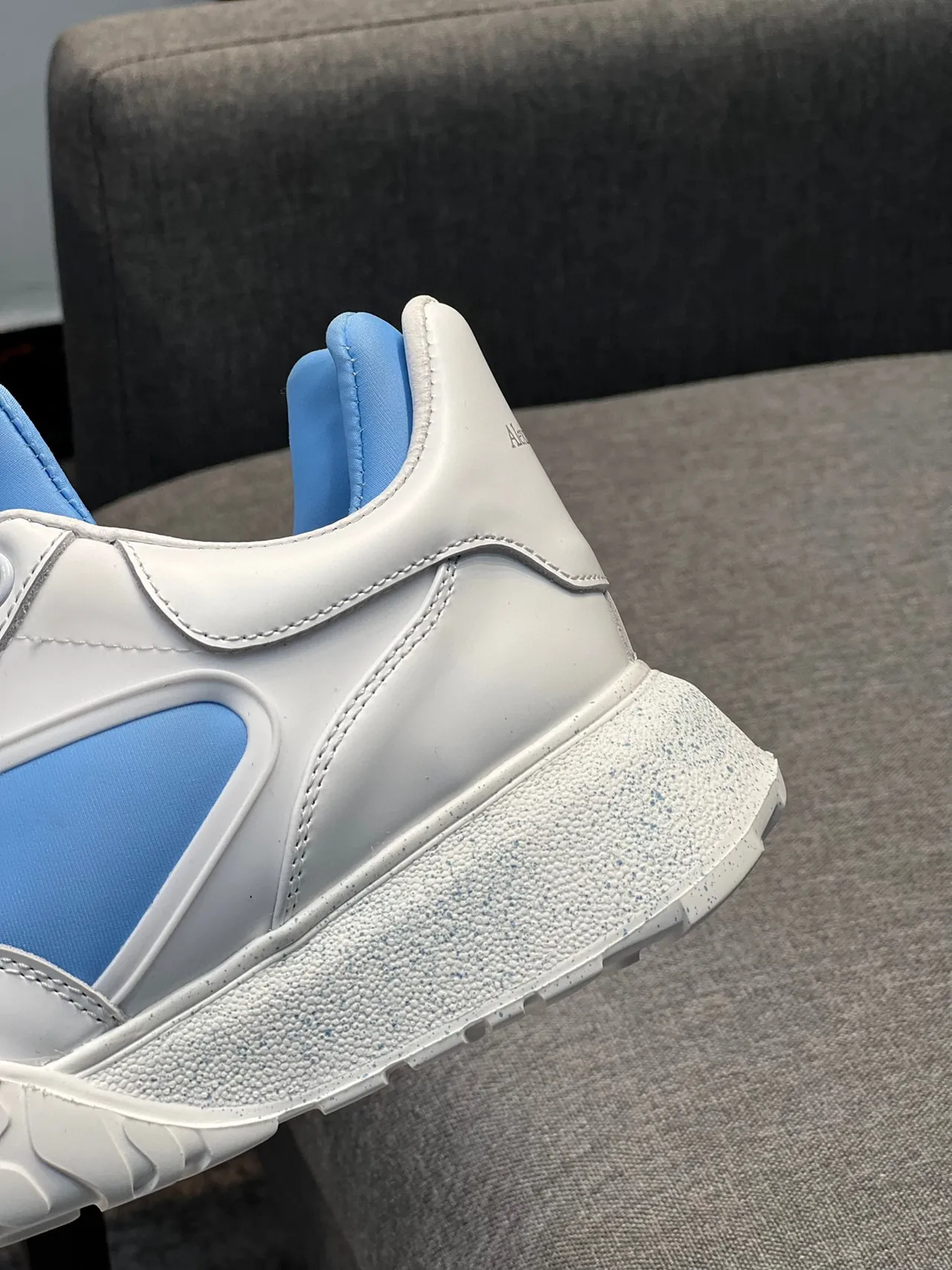 Alexander McQueen Oversized Sneaker White and Light Blue Chunky Sneakers 7