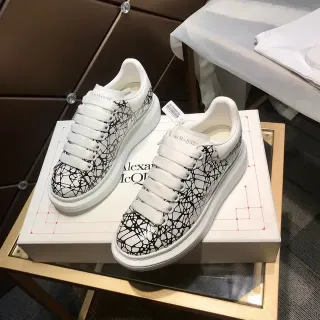Alexander McQueen Oversized Sneaker White Black Web Print Lifestyle Sneakers