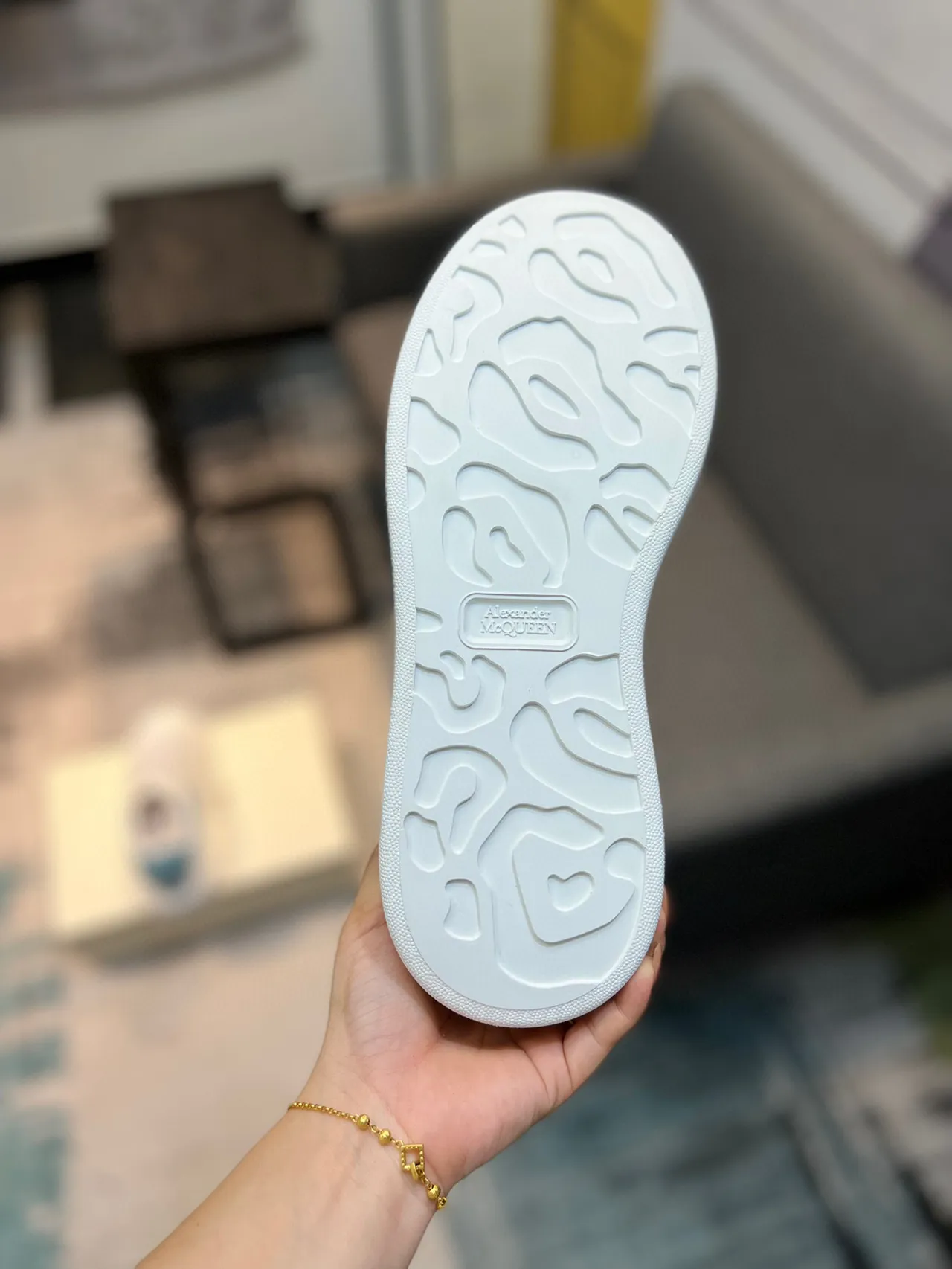 Alexander McQueen Oversized Sneaker White Blue Platform Sole Smooth Leather Upper Lifestyle Sneakers 9