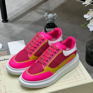 Alexander McQueen Pink Yellow Chunky Platform Sole Mesh And Synthetic Paneling Lifestyle Sneakers