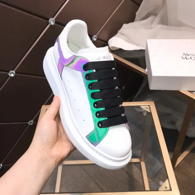 Alexander McQueen White Multicolor Oversized Sole Elastic Strap Lacing Lifestyle Sneakers 2