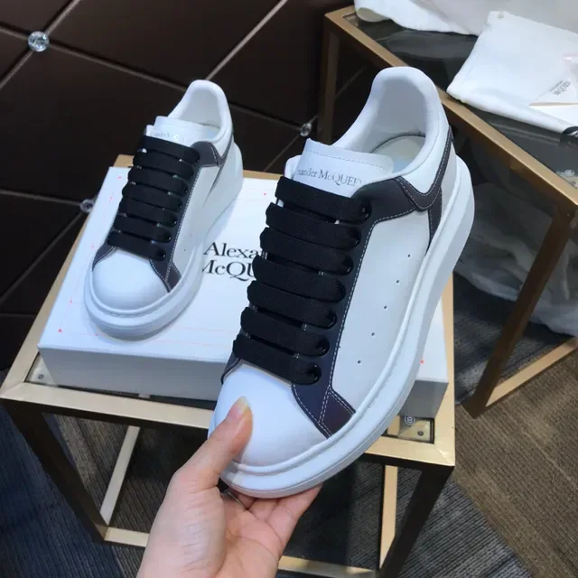 Alexander McQueen White Multicolor Oversized Sole Elastic Strap Lacing Lifestyle Sneakers 3