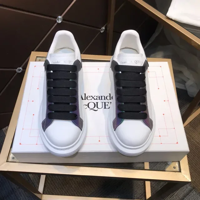 Alexander McQueen White Multicolor Oversized Sole Elastic Strap Lacing Lifestyle Sneakers 9