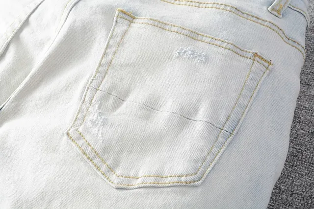 Amiri Distressed Graphic Print Light-Wash Slim-Fit Jeans 16