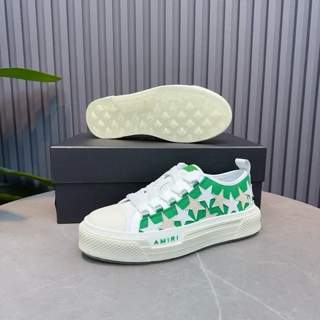 Amiri MA Court estampa de estrelas branco verde tênis lifestyle 2