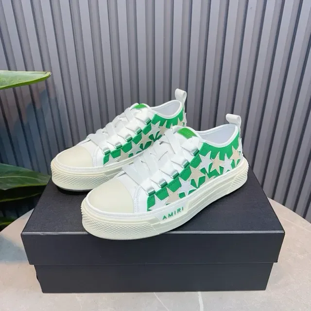 Amiri MA Court estampa de estrelas branco verde tênis lifestyle 3