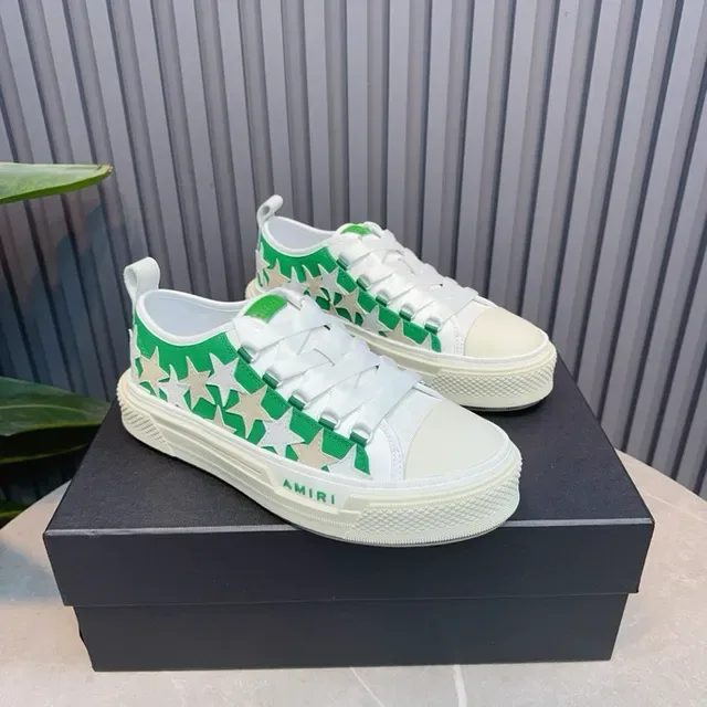 Amiri MA Court estampa de estrelas branco verde tênis lifestyle 5