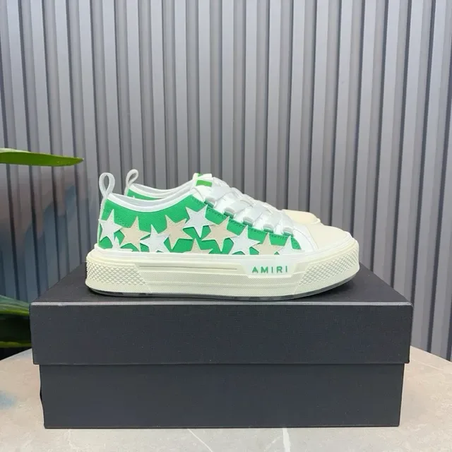 Amiri MA Court estampa de estrelas branco verde tênis lifestyle 6