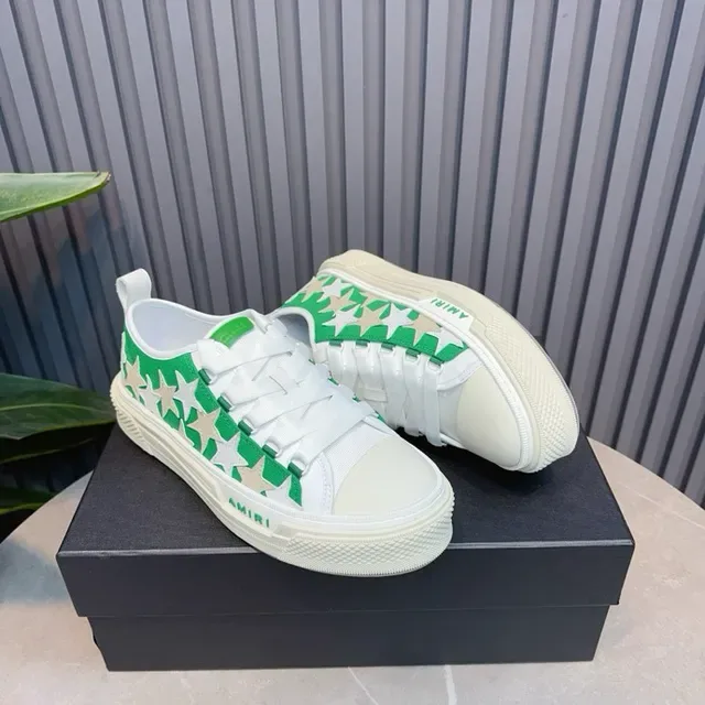Amiri MA Court estampa de estrelas branco verde tênis lifestyle 8