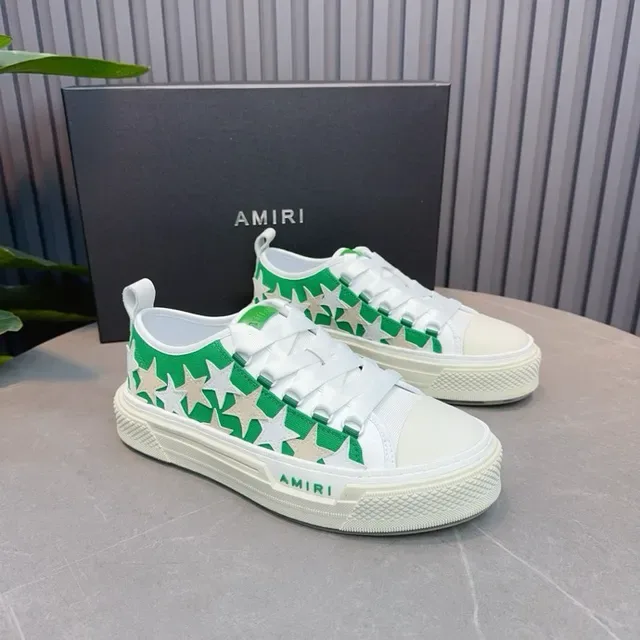 Amiri MA Court estampa de estrelas branco verde tênis lifestyle 9