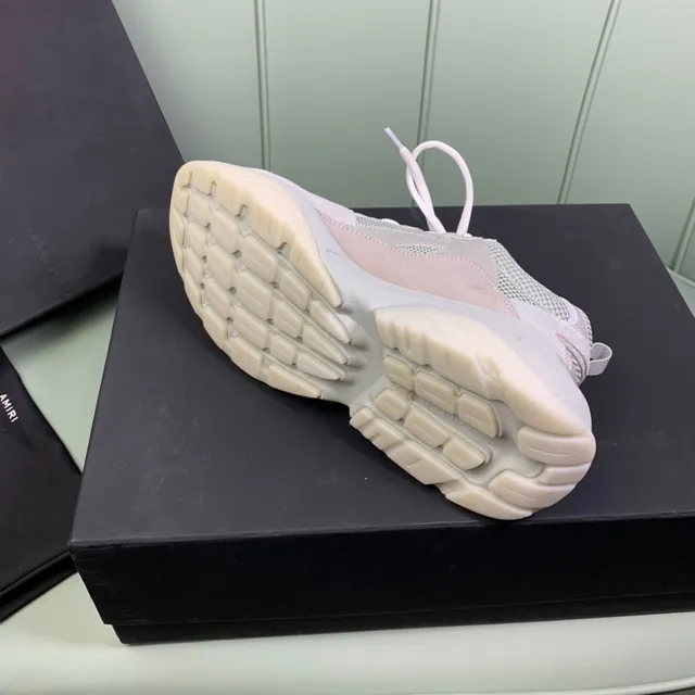Amiri Skel Top Light Gray Mesh-Suede Chunky Sneakers 2