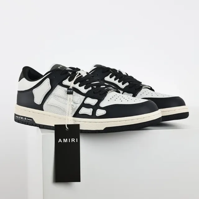 Amiri Skel Top Low Black and White Lifestyle Sneakers 3