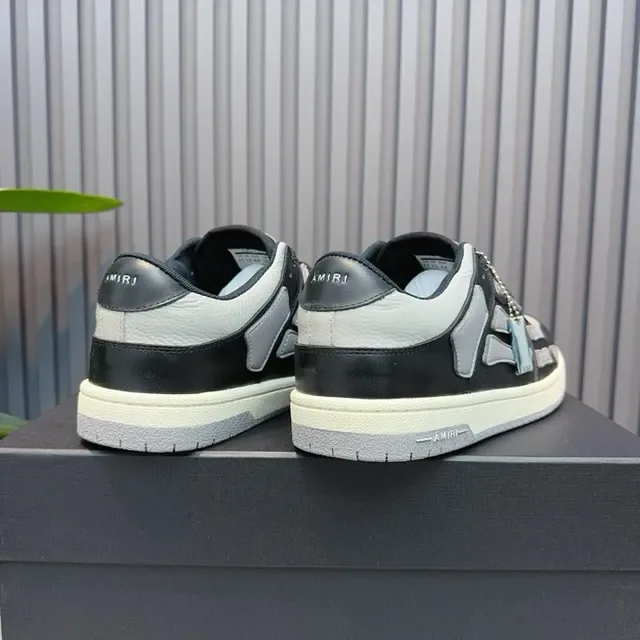 Amiri Skel Top Low Noir Gris Superposition Squelettique Chaussures lifestyle 5