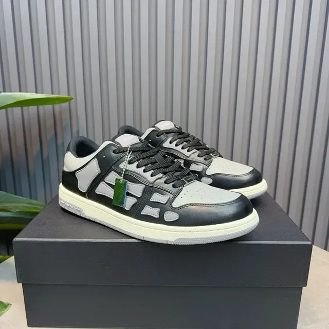 Amiri Skel Top Low Noir Gris Superposition Squelettique Chaussures lifestyle 6