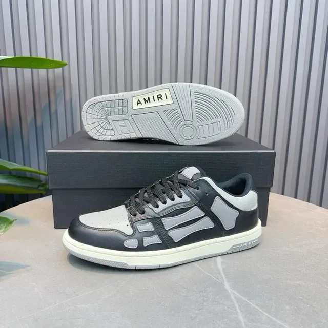 Amiri Skel Top Low Noir Gris Superposition Squelettique Chaussures lifestyle 7