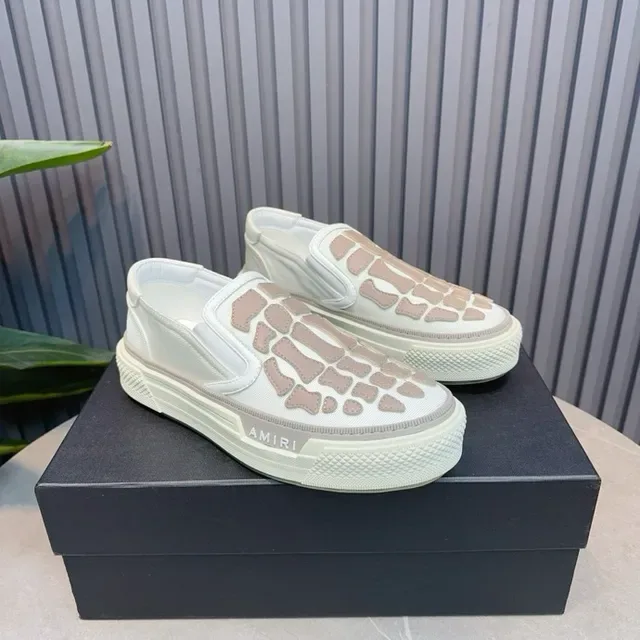 Amiri Skel Top Low White Beige Overlay Squelettique Baskets Lifestyle 3