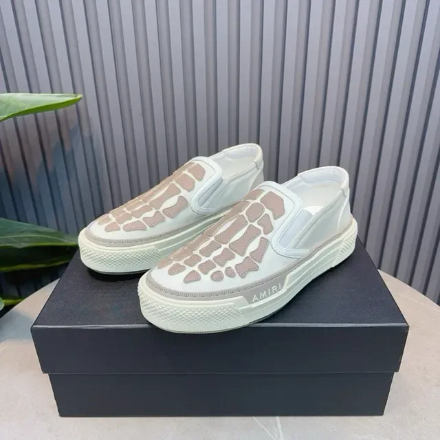 Amiri Skel Top Low White Beige Overlay Squelettique Baskets Lifestyle 6
