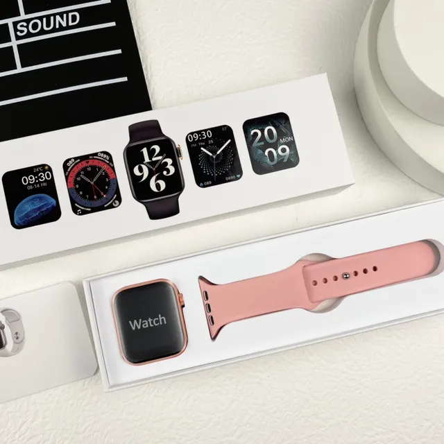 Apple SE Pink Rectangular Face Aluminum Case Sports Watch 3
