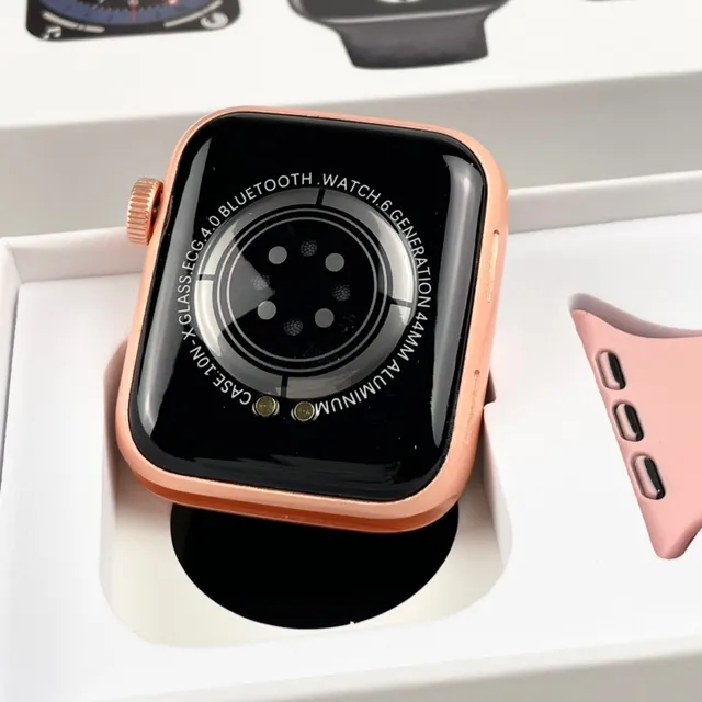 Apple SE Pink Rectangular Face Aluminum Case Sports Watch 4