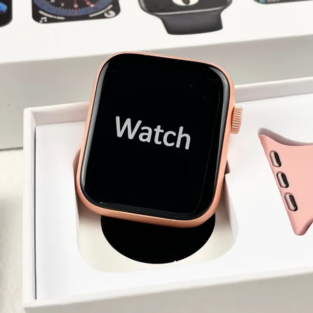 Apple SE Pink Rectangular Face Aluminum Case Sports Watch 5