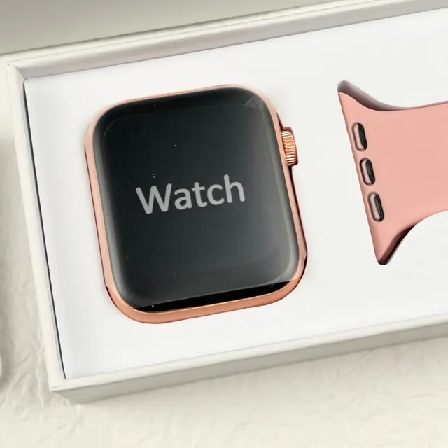 Apple SE Pink Rectangular Face Aluminum Case Sports Watch 6