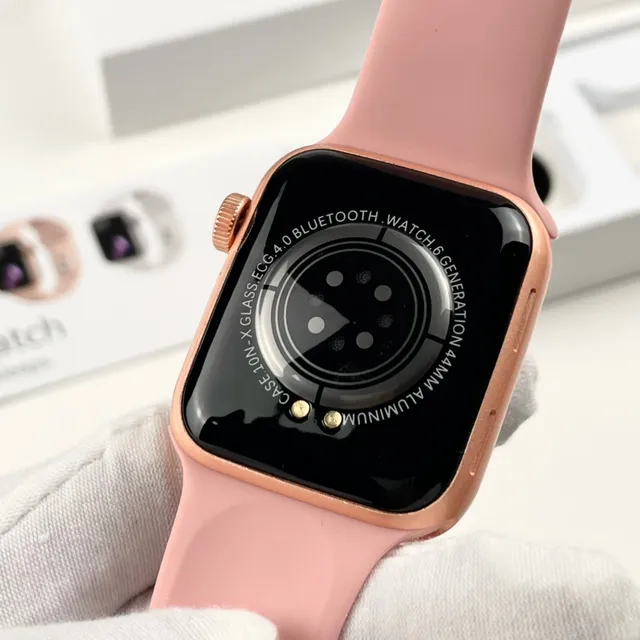 Apple SE Pink Rectangular Face Aluminum Case Sports Watch 7