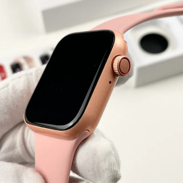 Apple SE Pink Rectangular Face Aluminum Case Sports Watch 8