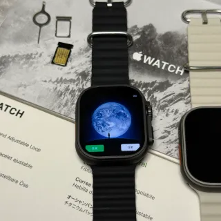 Apple Watch Ultra 2 Black Titanium Ribbed Band Sports Watch
