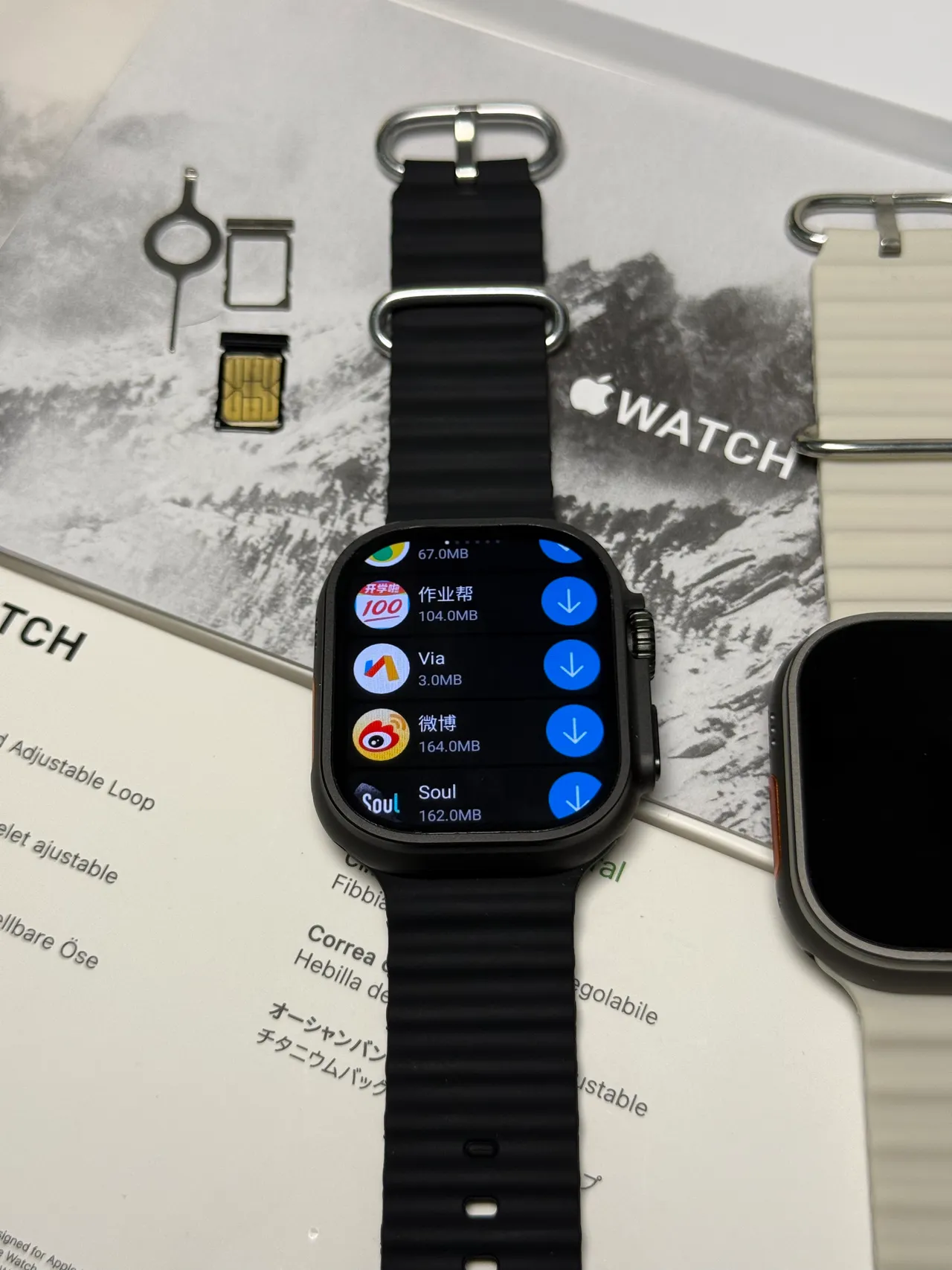 Apple Watch Ultra 2 Black Titanium Ribbed Band Sports Watch 13