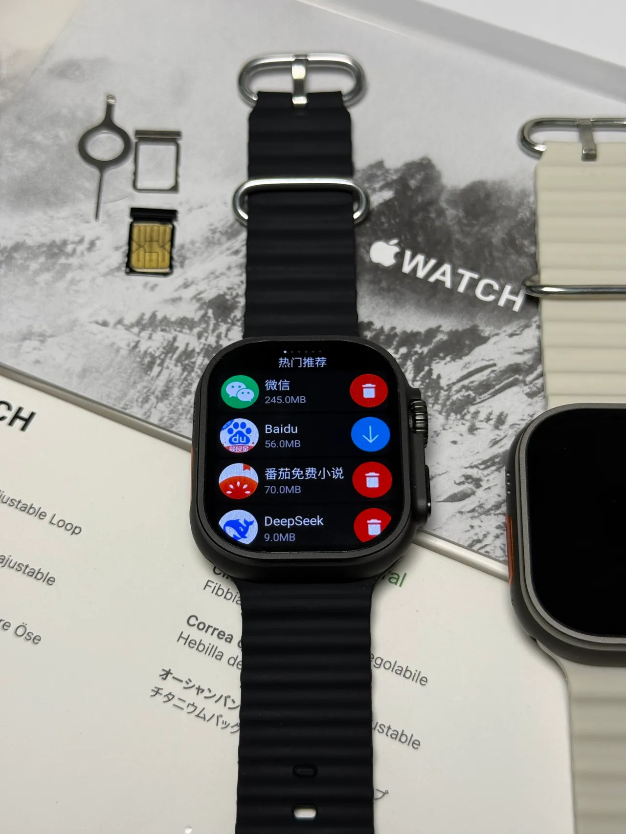 Apple Watch Ultra 2 Black Titanium Ribbed Band Sports Watch 14
