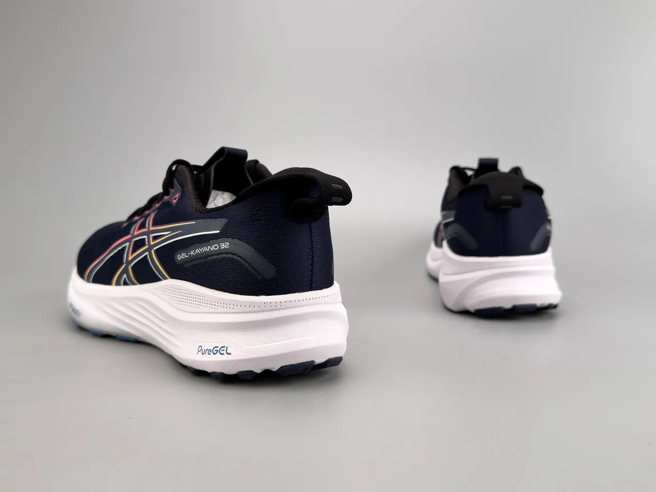 ASICS Gel-Kayano 32 marine rose upper en knit ingénieré rayures tigre multicolores chaussures de running 5