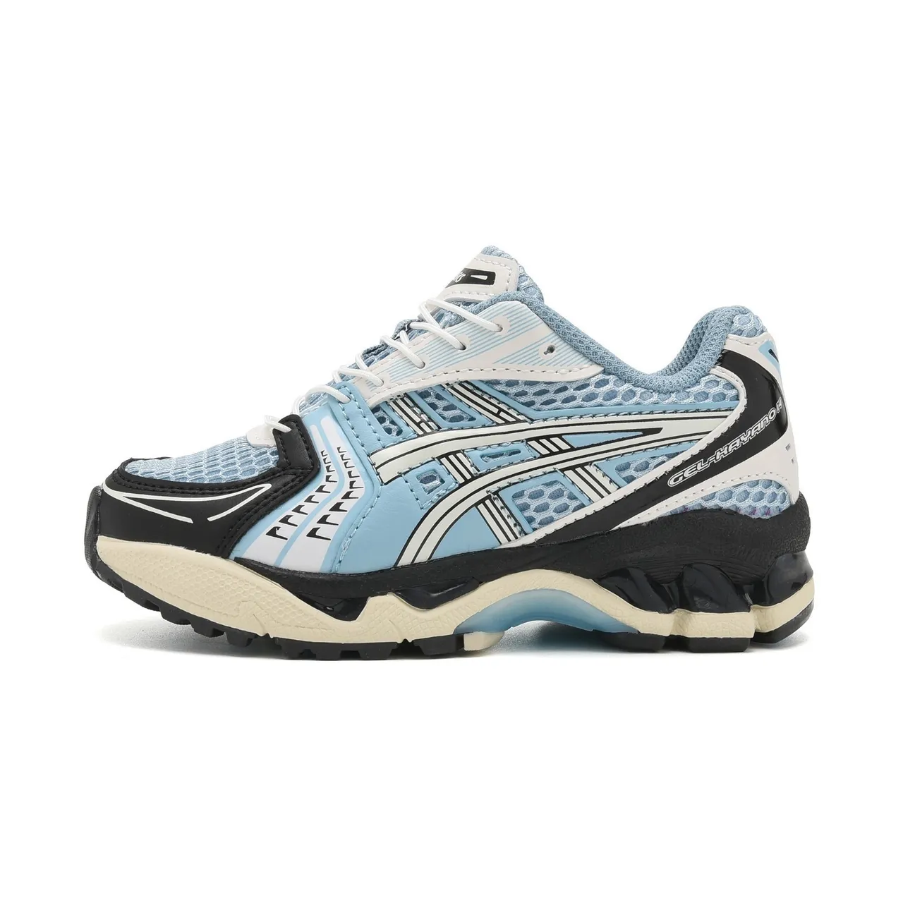 ASICS Gel-Kayano Noir Argent Haut Mesh-Synthétique Structuré Cage de Stabilité Médiale Chaussures de Course 5