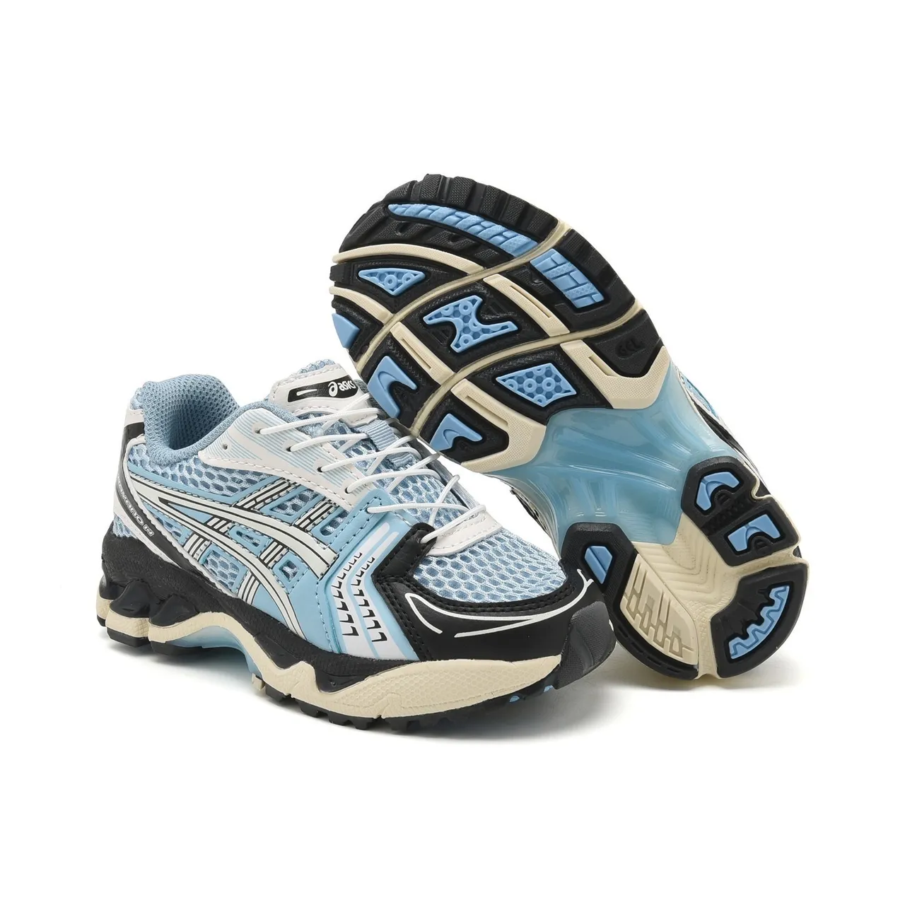 ASICS Gel-Kayano Noir Argent Haut Mesh-Synthétique Structuré Cage de Stabilité Médiale Chaussures de Course 9
