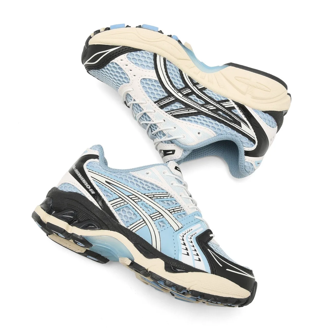 ASICS Gel-Kayano Noir Argent Haut Mesh-Synthétique Structuré Cage de Stabilité Médiale Chaussures de Course 11