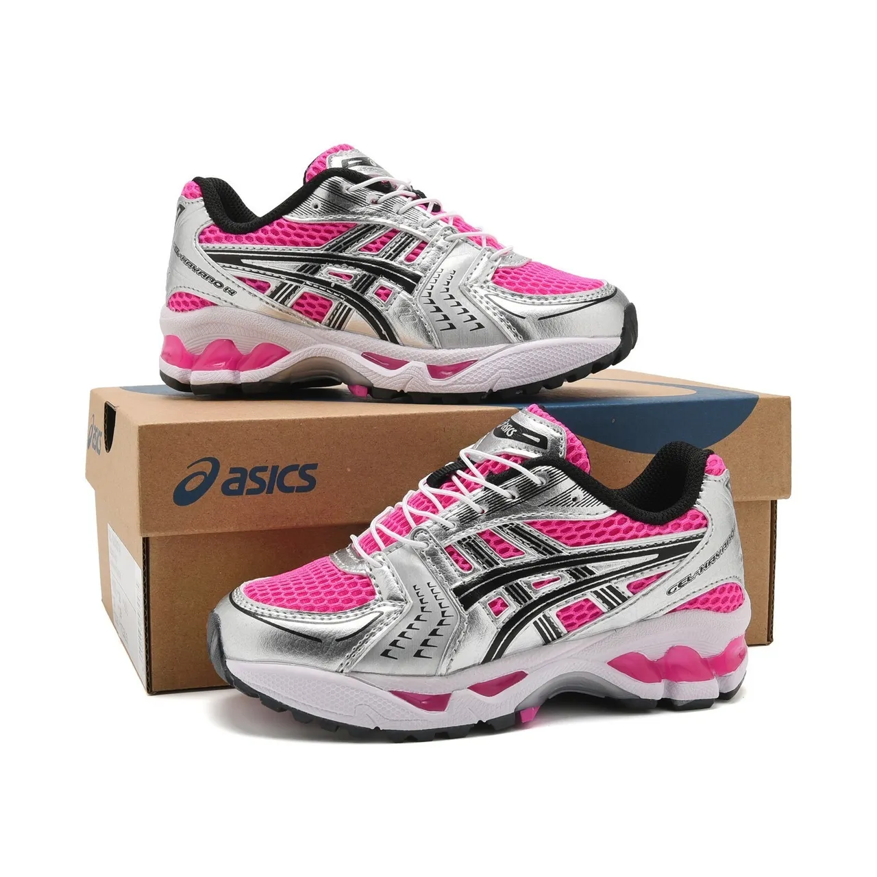 ASICS Gel-Kayano Noir Argent Haut Mesh-Synthétique Structuré Cage de Stabilité Médiale Chaussures de Course 12