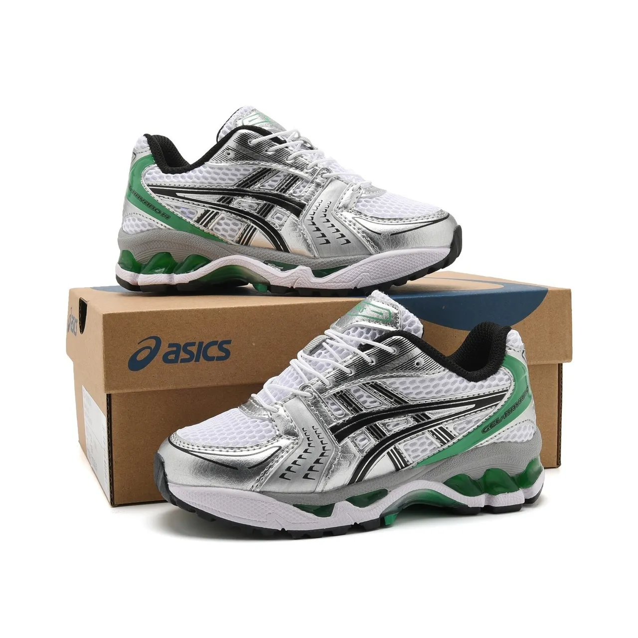 ASICS Gel-Kayano Noir Argent Haut Mesh-Synthétique Structuré Cage de Stabilité Médiale Chaussures de Course 21