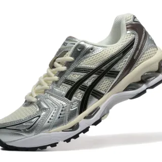ASICS Gel-Kayano Silver Cream Black Running Shoes