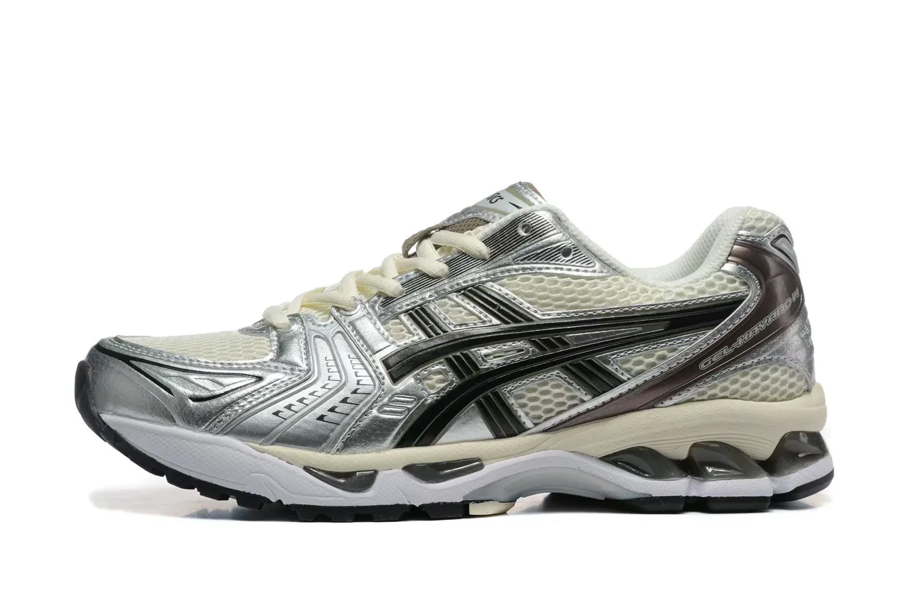 ASICS Gel-Kayano Silver Cream Black Running Shoes 2