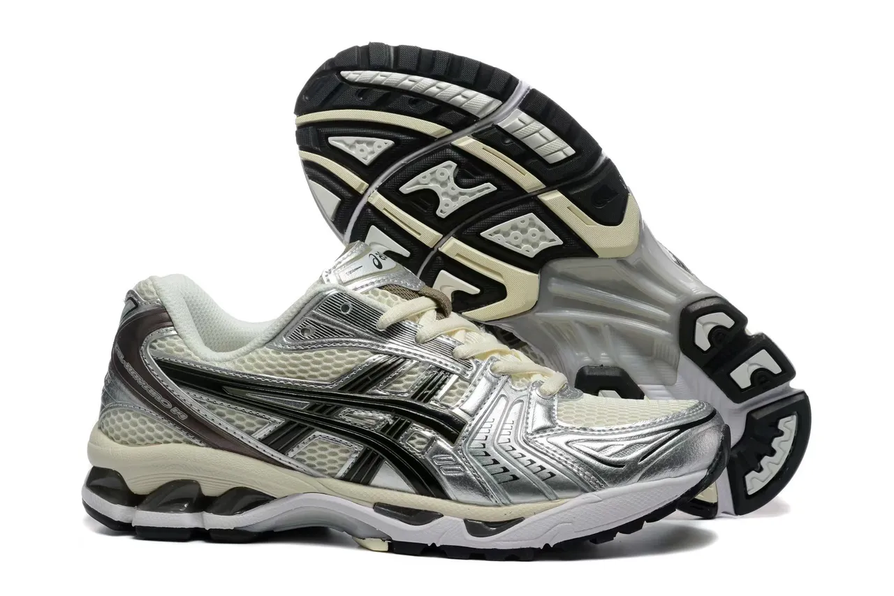 ASICS Gel-Kayano Silver Cream Black Running Shoes 4