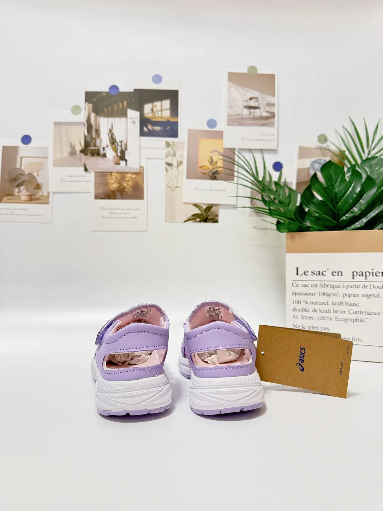 ASICS Purple Pink Open-Toe Velcro Strap Running Shoes 6