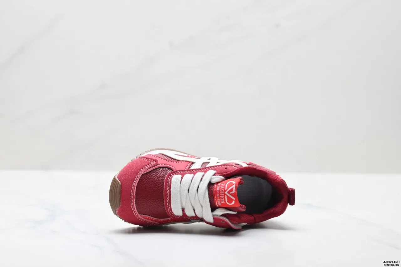 ASICS Chaussures lifestyle rouges et blanches rétro runner silhouette cousues superpositions synthétiques 4