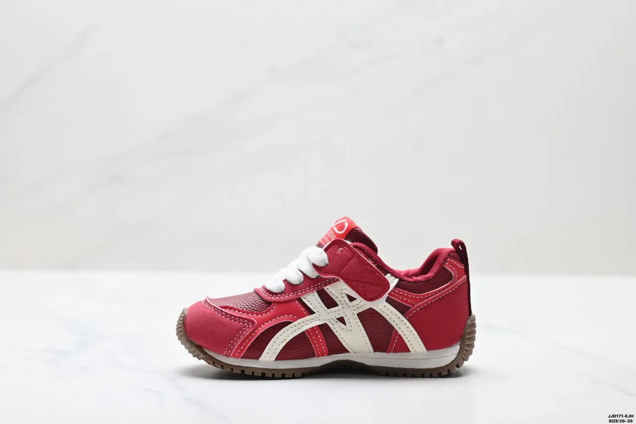 ASICS Chaussures lifestyle rouges et blanches rétro runner silhouette cousues superpositions synthétiques 5