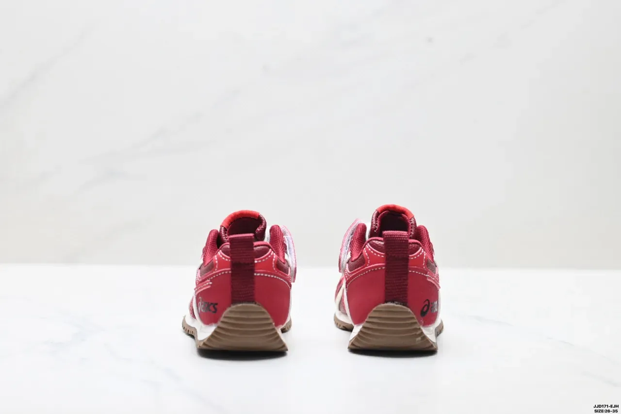 ASICS Chaussures lifestyle rouges et blanches rétro runner silhouette cousues superpositions synthétiques 8