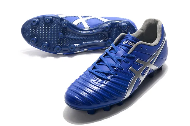 ASICS Blanc Or Chaussures de football à coupe basse supérieure en synthétique superposée de rayures de tigre sur terrain ferme 6