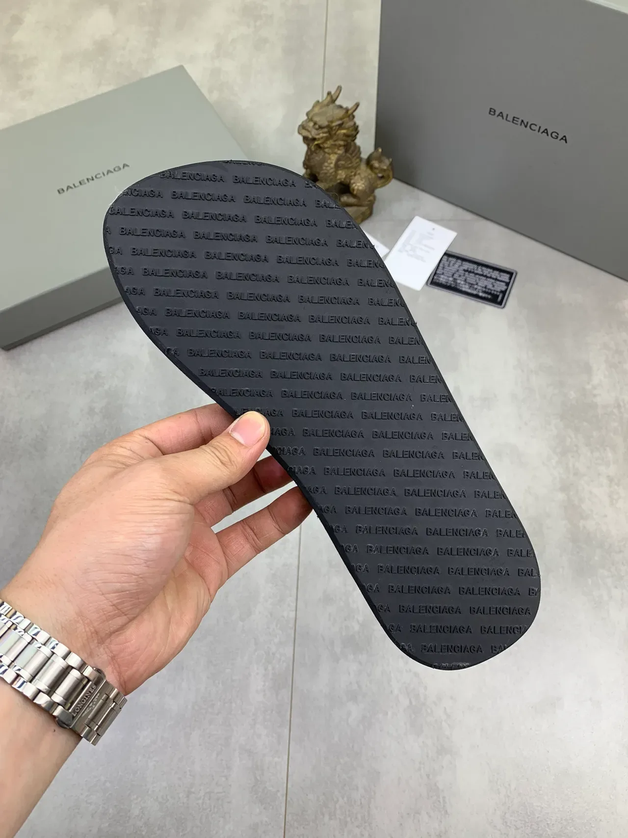 Balenciaga BB Flip Flops Monogrammed Rubber Slippers 6