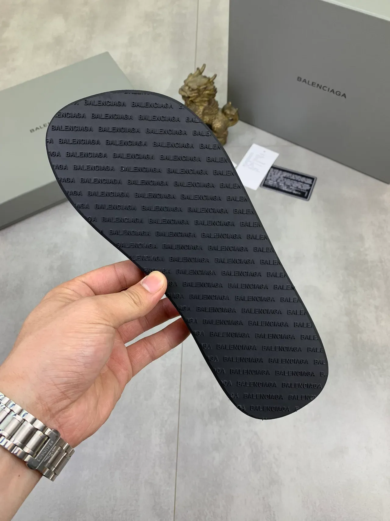 Balenciaga BB Flip Flops Monogrammed Rubber Slippers 8